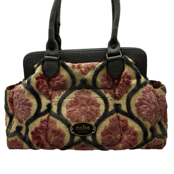 Cake By Petunia Pickle Bottom Diaper Bag W/small Pouch Pink Gray Tapestry - Picture 1 of 16